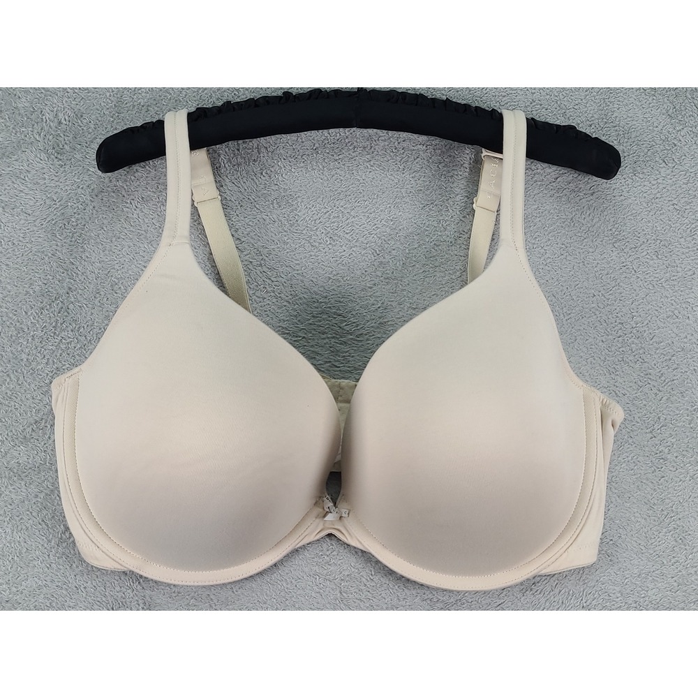Cacique Lane Bryant Boost Plunge Bra 42F Beige Underwire Padded Straps